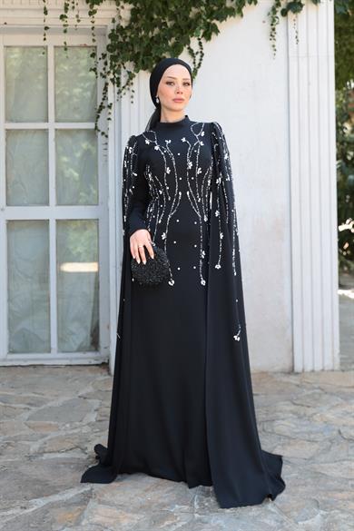 Lilyum Taş İşleme Abiye - Siyah