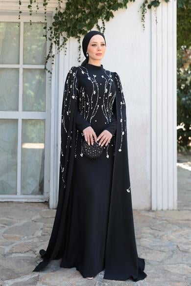 Lilyum Taş İşleme Abiye - Siyah