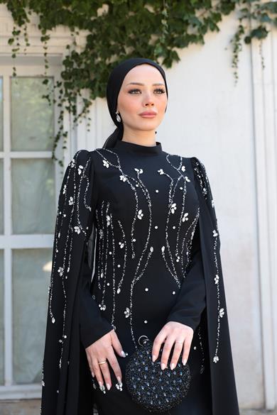 Lilyum Taş İşleme Abiye - Siyah