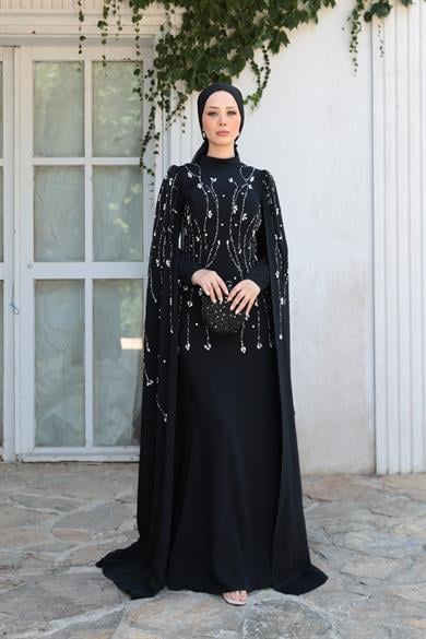 Lilyum Taş İşleme Abiye - Siyah