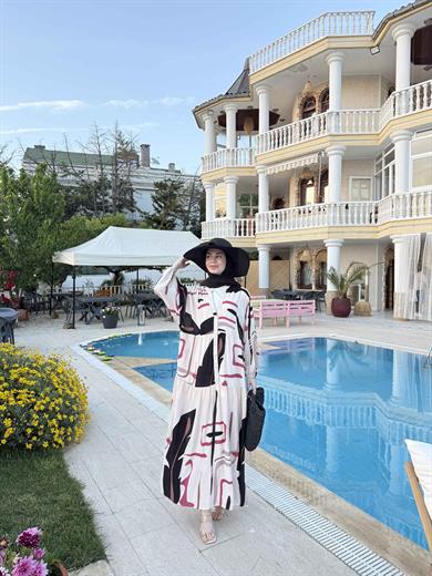 Mani Elbise - Siyah-Ekru