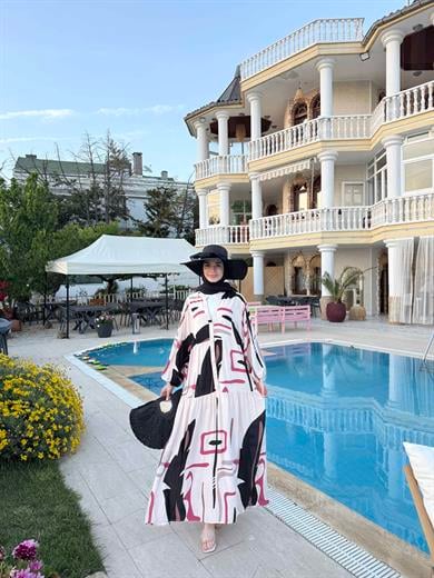 Mani Elbise - Siyah-Ekru