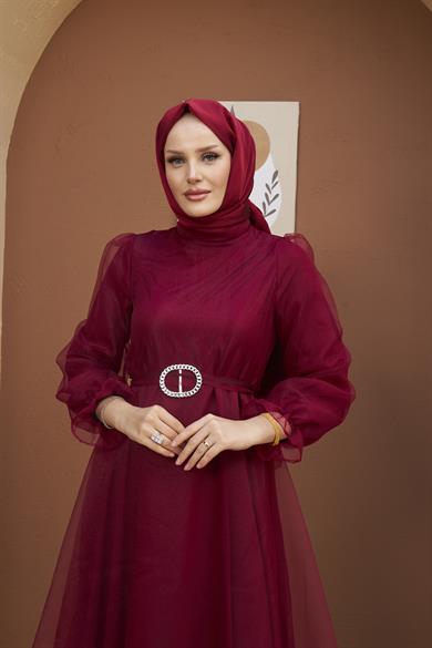 Magnolia Evening Dress - Claret Red