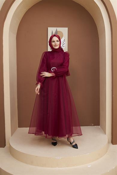 Magnolia Evening Dress - Claret Red