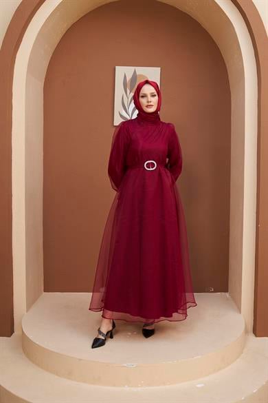 Magnolia Evening Dress - Claret Red
