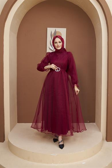 Magnolia Evening Dress - Claret Red