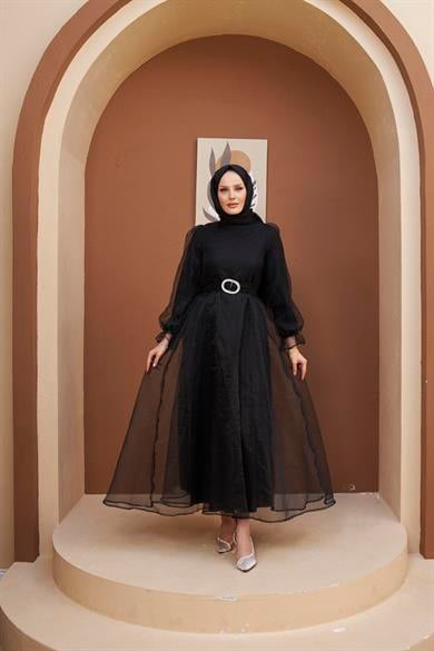 Magnolia Evening Dress - Black