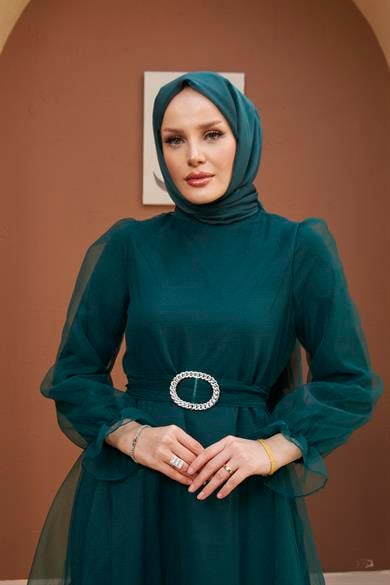 Magnolia Evening Dress - Emerald Green