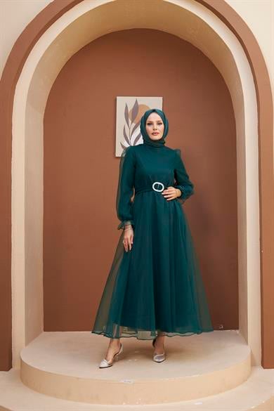 Magnolia Evening Dress - Emerald Green
