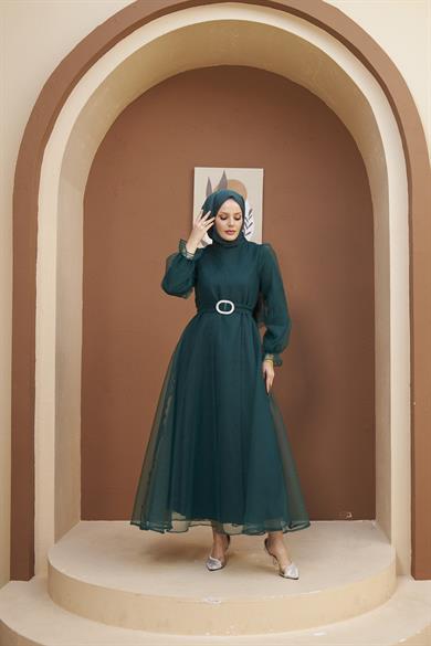 Magnolia Evening Dress - Emerald Green