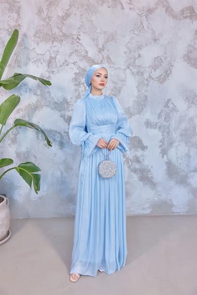 Mariam Tesettür Abiye - Bebe Mavi