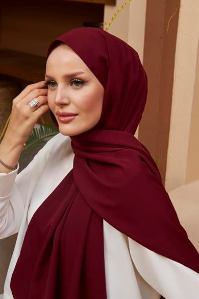 Medina Silk Shawl - Claret Red