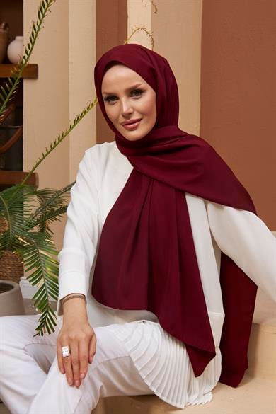 Medina Silk Shawl - Claret Red