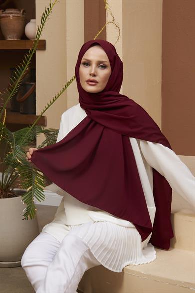Medina Silk Shawl - Claret Red