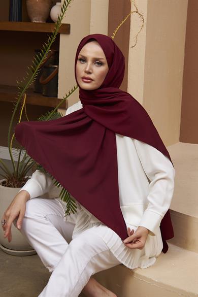 Medina Silk Shawl - Claret Red