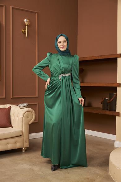 Mehtap Evening Dress - Emerald Green