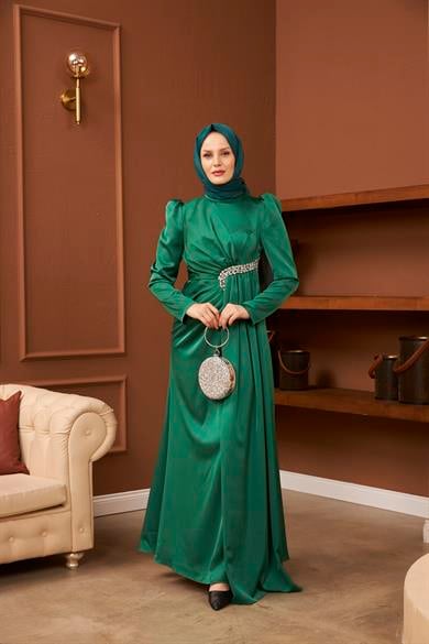 Mehtap Evening Dress - Emerald Green