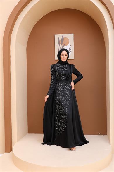 Melike Evening Dress - Black