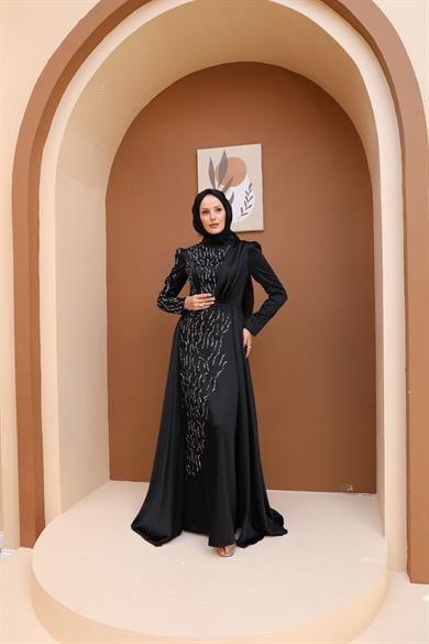 Melike Evening Dress - Black