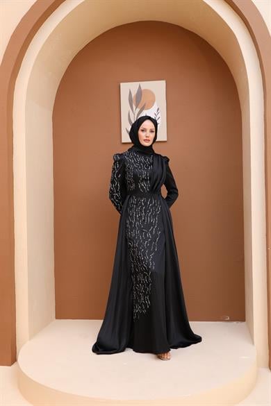 Melike Evening Dress - Black