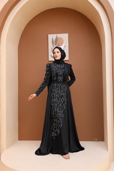 Melike Evening Dress - Black