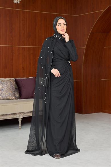 Melina Tasarım Taş İşleme Abiye - Siyah