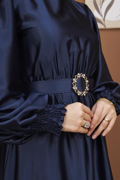 Meral Evening Dress - Navy Blue