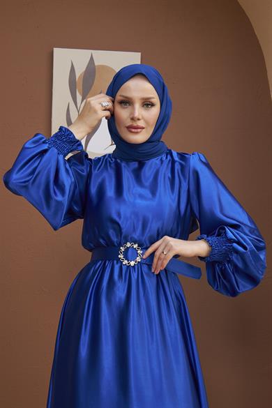 Meral Evening Dress - Saks Blue