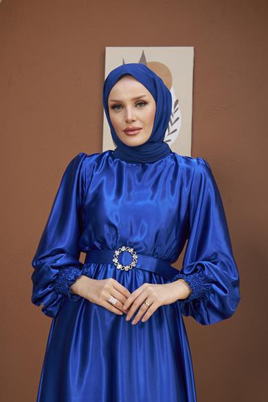 Meral Evening Dress - Saks Blue