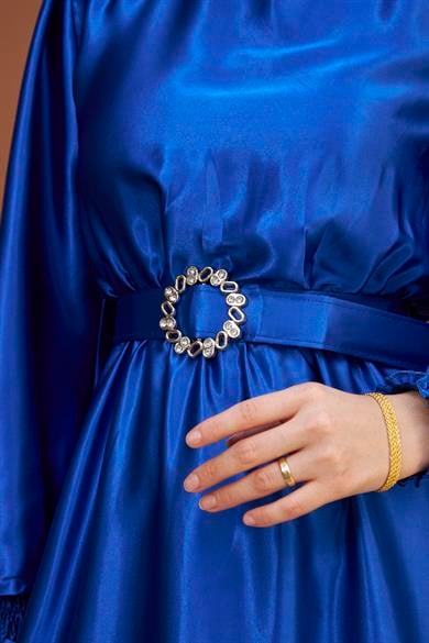 Meral Evening Dress - Saks Blue