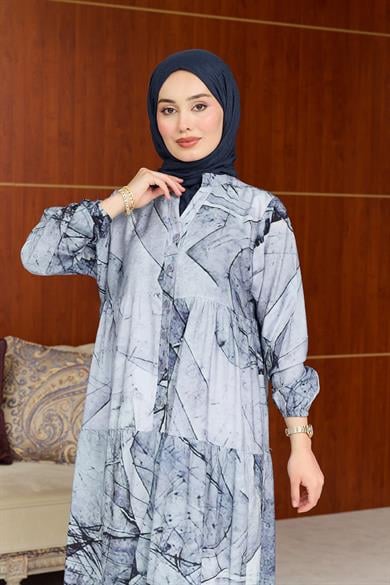 Merina Desen Elbise - Mavi