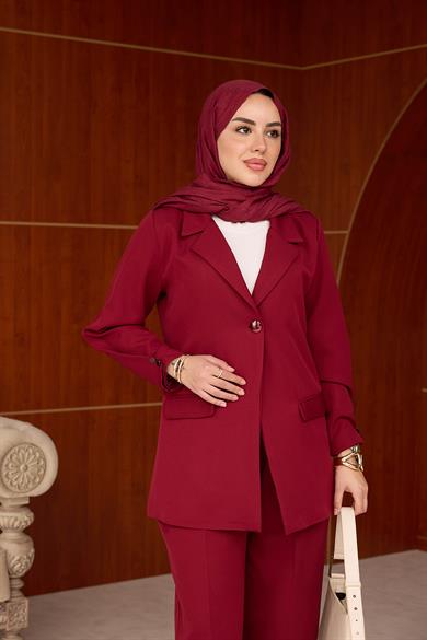 Merina Pantolon Takım - Bordo