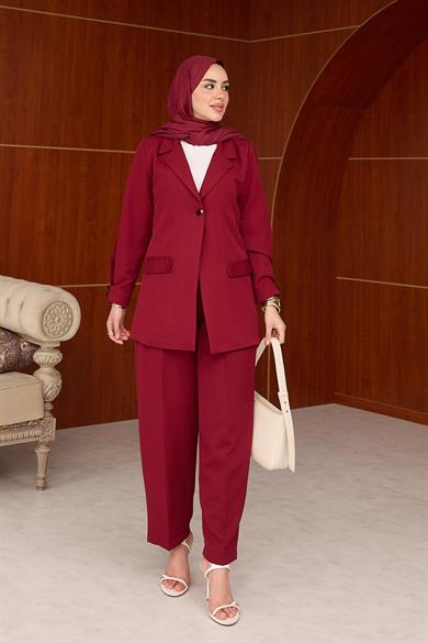 Merina Pantolon Takım - Bordo