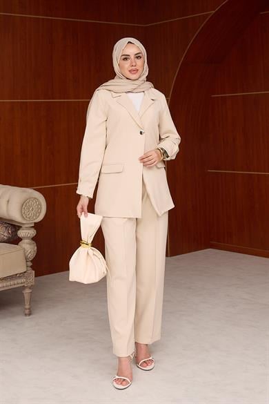 Merina Pantolon Takım - Ekru