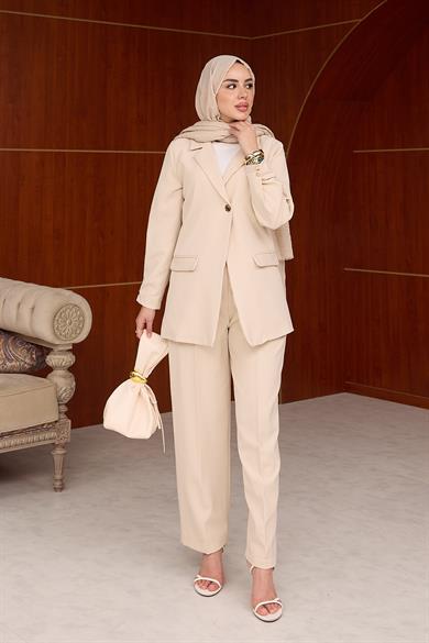 Merina Pantolon Takım - Ekru