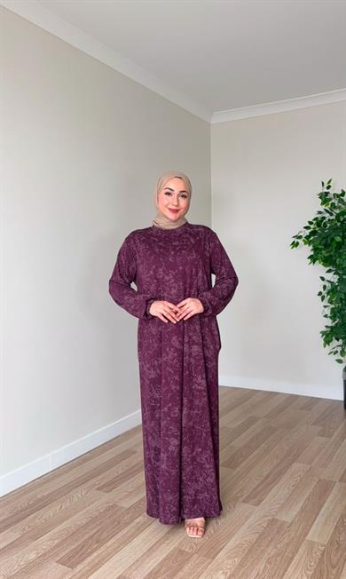 Meryem Desen Elbise - Bordo