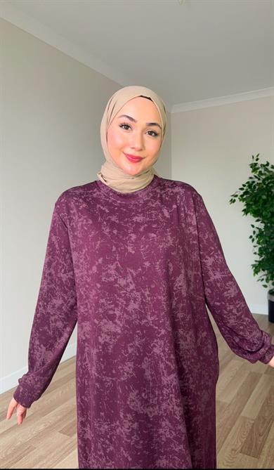 Meryem Desen Elbise - Bordo