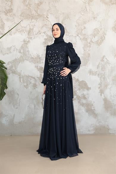 Mihri Taş İşleme Abiye - Lacivert