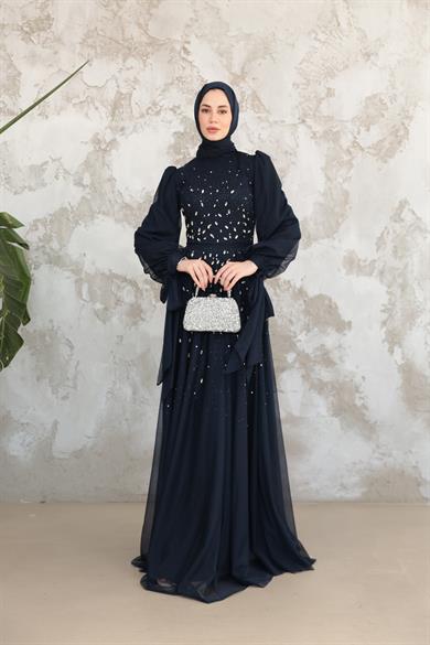 Mihri Taş İşleme Abiye - Lacivert