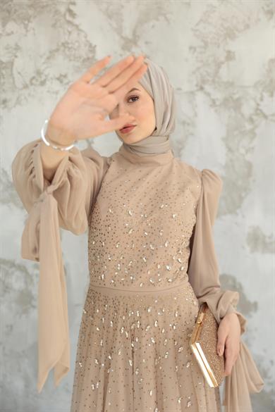 Mihri Taş İşleme Abiye - Vizon