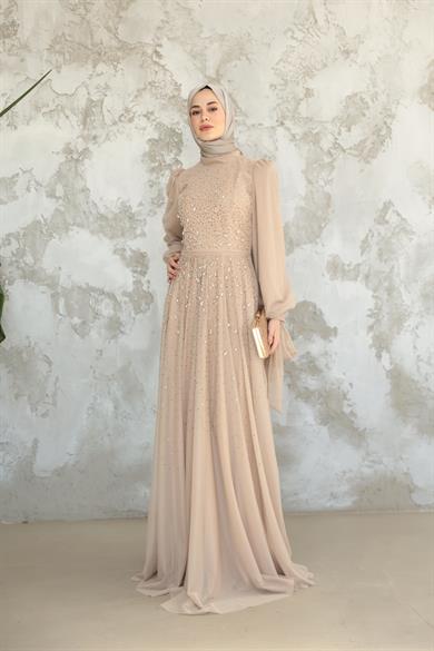 Mihri Taş İşleme Abiye - Vizon