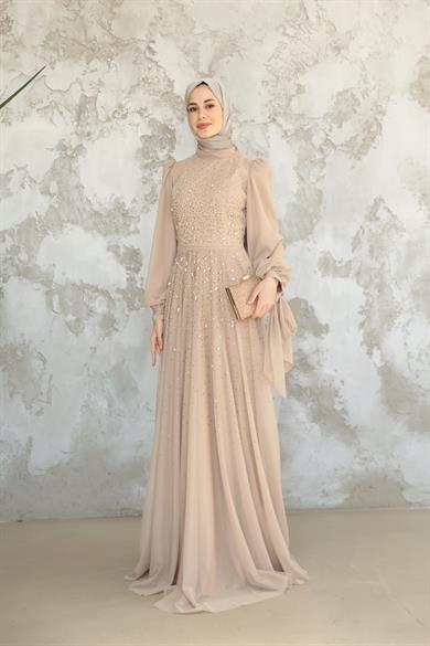 Mihri Taş İşleme Abiye - Vizon