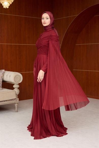 Mimoza Çiçeğim Tasarım Abiye - Bordo