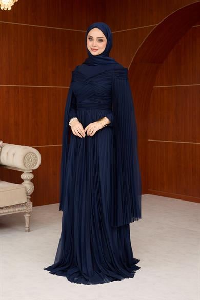 Mimoza Çiçeğim Tasarım Abiye - Lacivert