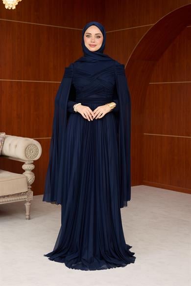 Mimoza Çiçeğim Tasarım Abiye - Lacivert