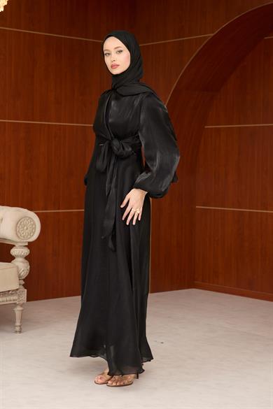 Mina Bağlama Detaylı Abiye - Siyah
