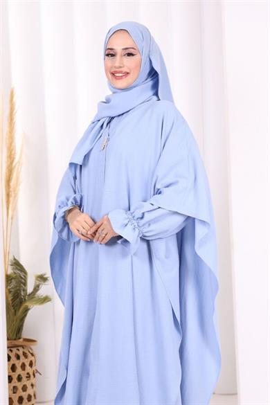 Mina Umre Abaya ve Şal - Bebe Mavi