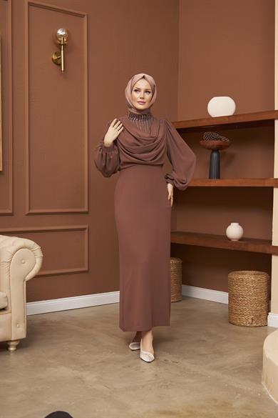 Minel Abiye - Kahverengi