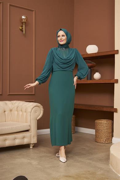 Minel Evening Dress - Emerald Green
