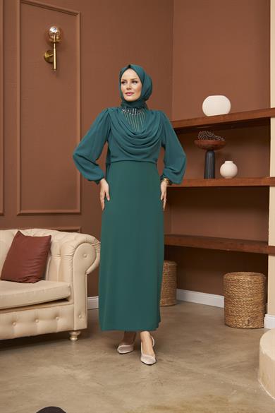 Minel Evening Dress - Emerald Green